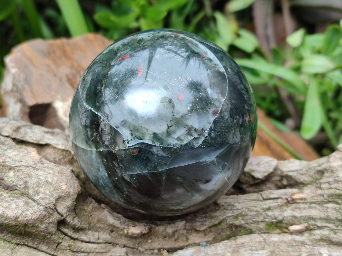 Polished Bloodstone Spheres x 2 From Swaziland - Toprock Gemstones and Minerals 
