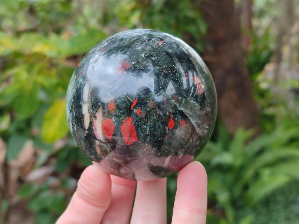 Polished Bloodstone Spheres x 2 From Swaziland - Toprock Gemstones and Minerals 