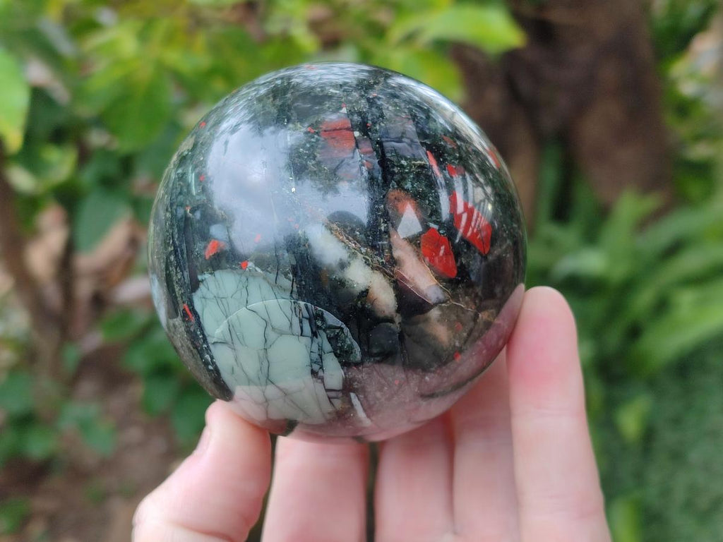Polished Bloodstone Spheres x 2 From Swaziland - Toprock Gemstones and Minerals 