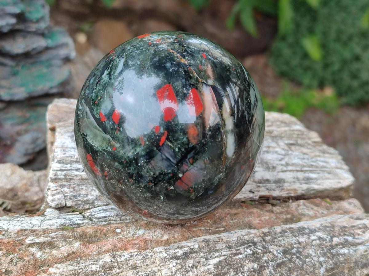 Polished Bloodstone Spheres x 2 From Swaziland - Toprock Gemstones and Minerals 