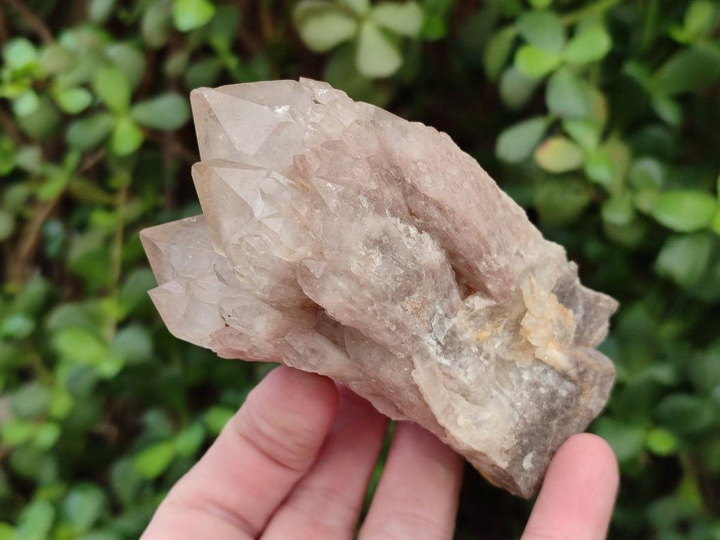 Natural Cascading White Phantom Smokey Luena Quartz Clusters x 3 From Luena, Congo - Toprock Gemstones and Minerals 