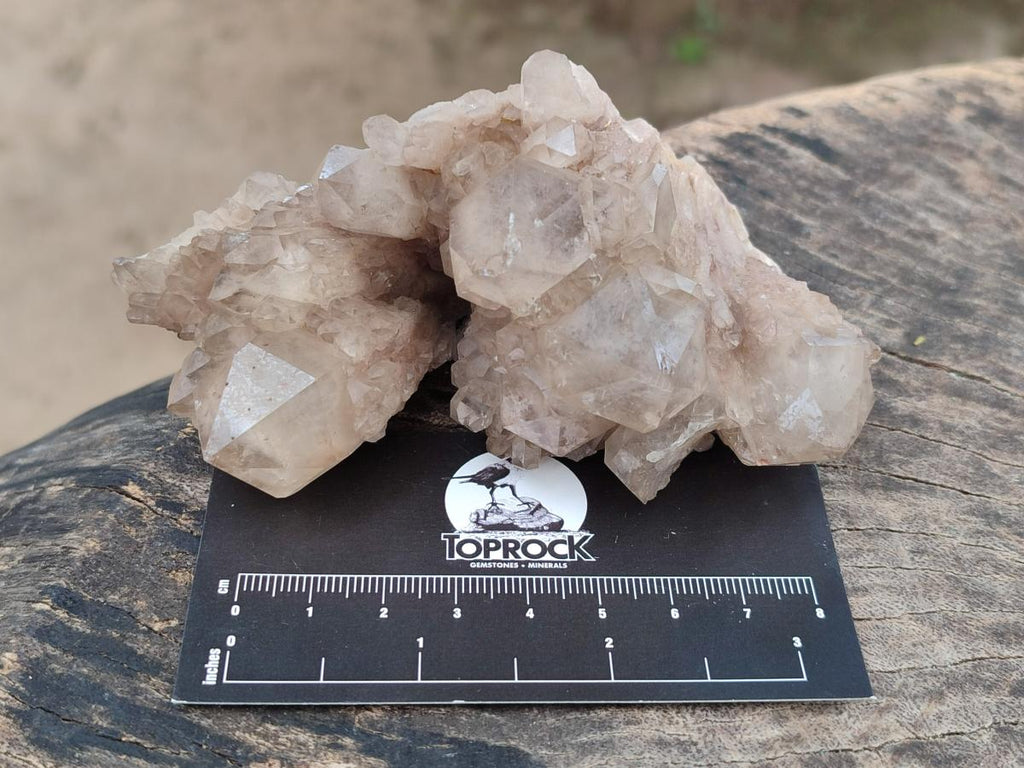 Natural Cascading White Phantom Smokey Luena Quartz Clusters x 3 From Luena, Congo - Toprock Gemstones and Minerals 