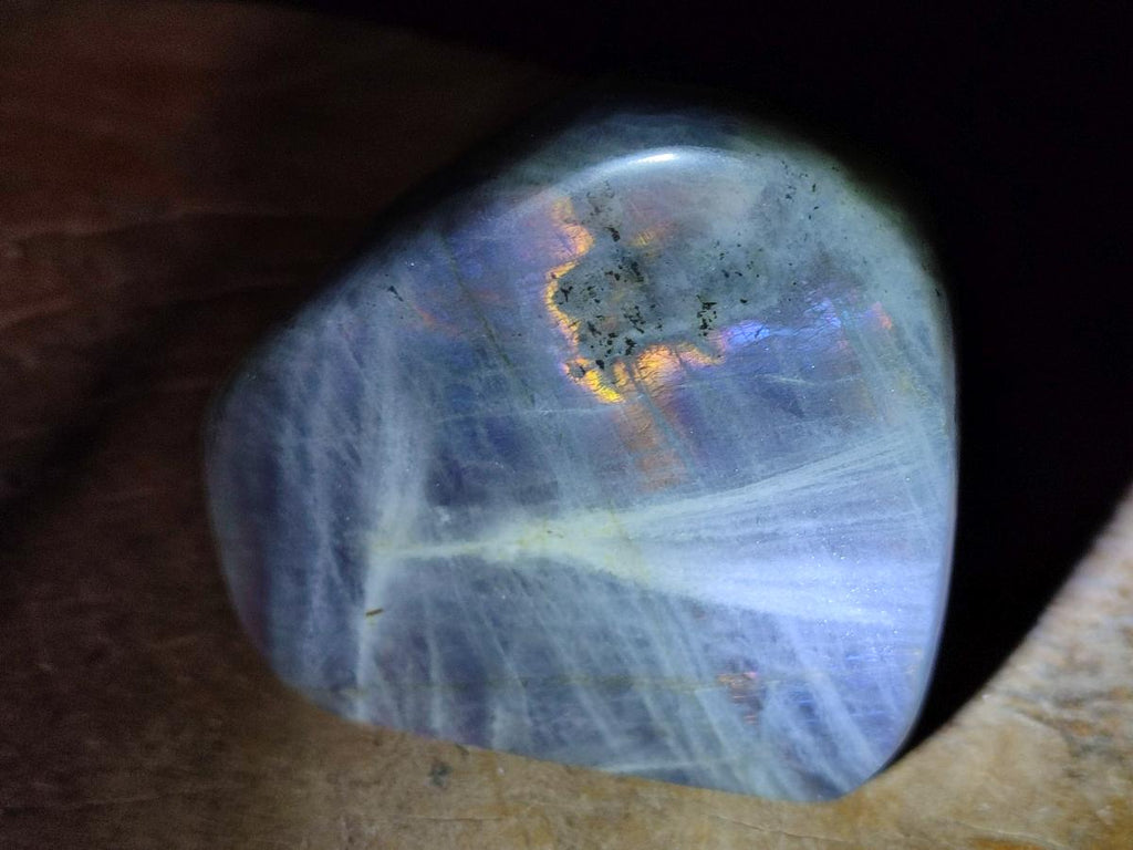 Polished Rare Purple Sunset Flash Labradorite Standing Display Pieces x 4 From Madagascar - Toprock Gemstones and Minerals 