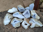 Natural Blue Lace Agate Geode Specimens x 12 From Nsanje, Malawi - Toprock Gemstones and Minerals 