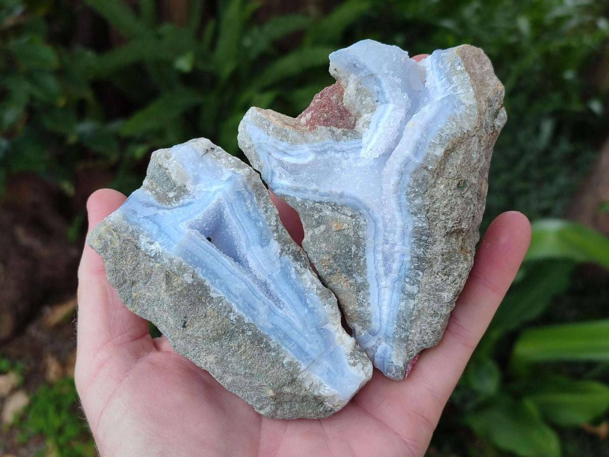 Natural Blue Lace Agate Geode Specimens x 12 From Nsanje, Malawi - Toprock Gemstones and Minerals 