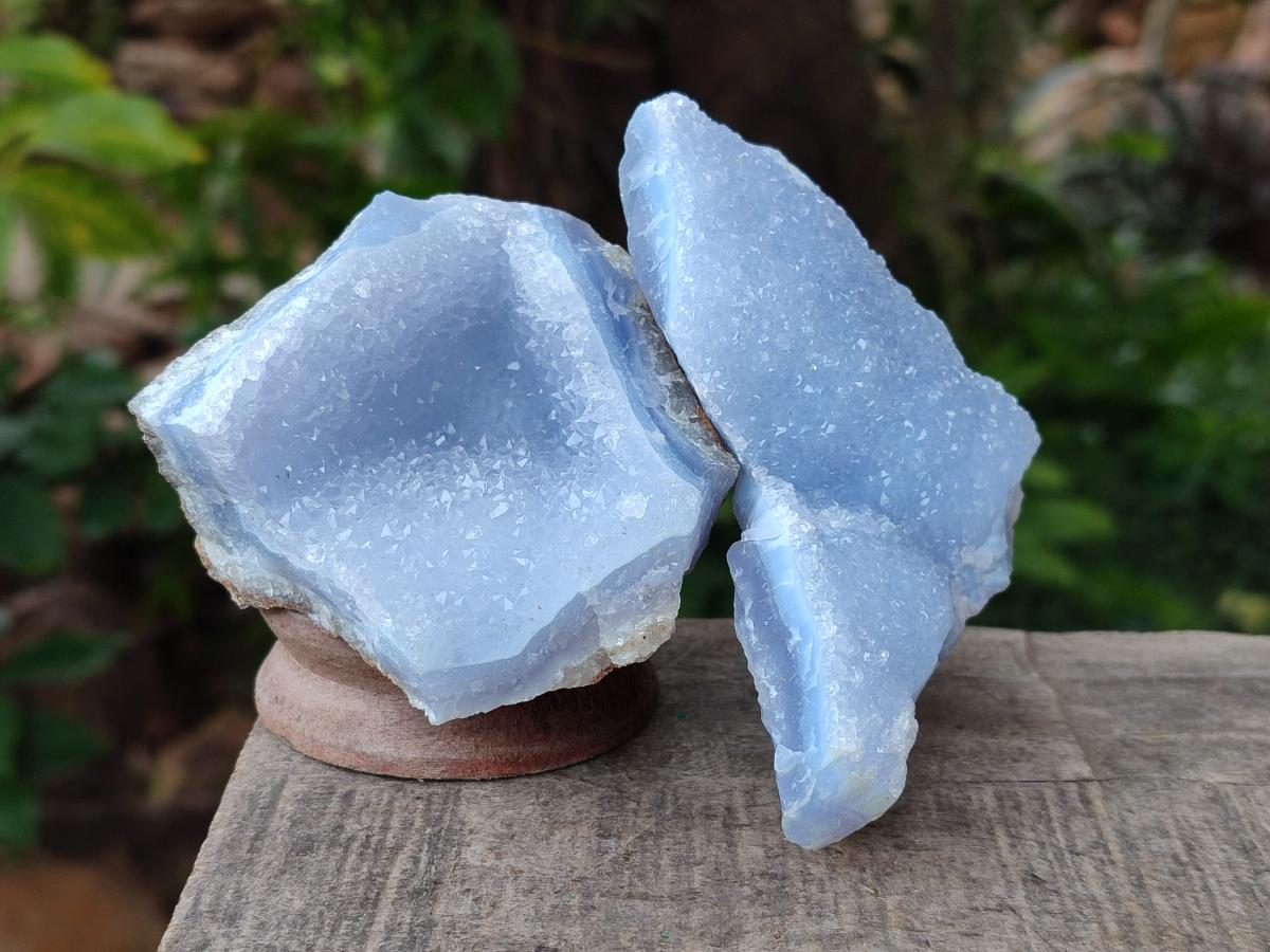 Natural Blue Lace Agate Geode Specimens x 12 From Nsanje, Malawi - Toprock Gemstones and Minerals 