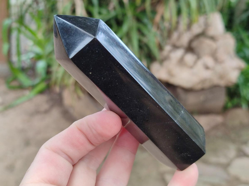 Polished Black Basalt Prisms x 12 From Madagascar - Toprock Gemstones and Minerals 