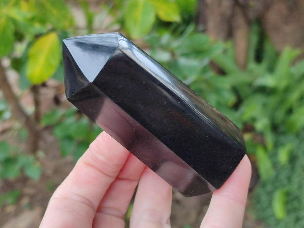 Polished Black Basalt Prisms x 12 From Madagascar - Toprock Gemstones and Minerals 
