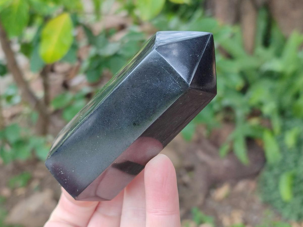 Polished Black Basalt Prisms x 12 From Madagascar - Toprock Gemstones and Minerals 