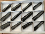 Polished Black Basalt Prisms x 12 From Madagascar - Toprock Gemstones and Minerals 
