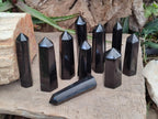 Polished Black Basalt Prisms x 12 From Madagascar - Toprock Gemstones and Minerals 