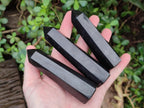 Polished Black Basalt Prisms x 12 From Madagascar - Toprock Gemstones and Minerals 