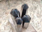 Polished Black Basalt Prisms x 12 From Madagascar - Toprock Gemstones and Minerals 