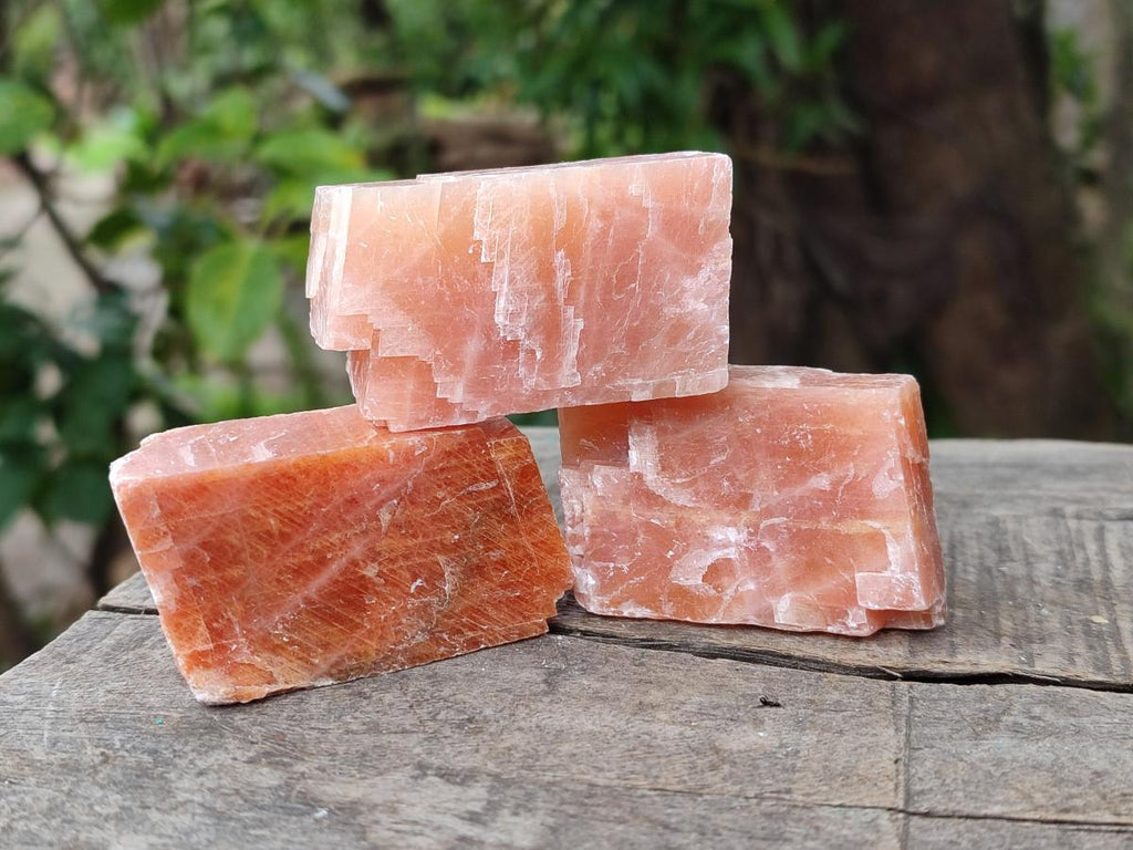 Natural Rhombohedral Sunset Orange Calcite Specimens x 35 From Spitzkop, Namibia - Toprock Gemstones and Minerals 