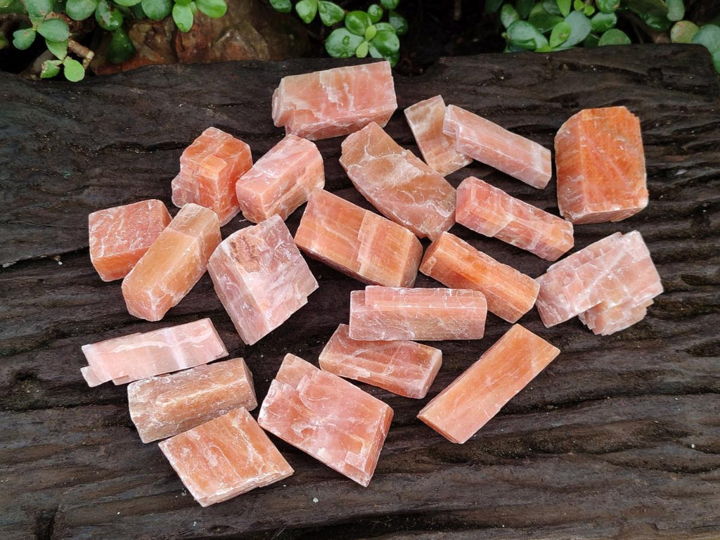 Natural Rhombohedral Sunset Orange Calcite Specimens x 35 From Spitzkop, Namibia - Toprock Gemstones and Minerals 