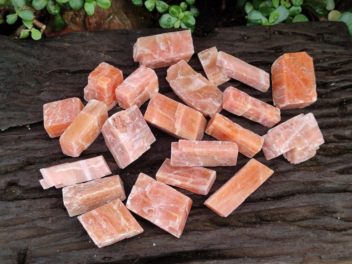 Natural Rhombohedral Sunset Orange Calcite Specimens x 35 From Spitzkop, Namibia - Toprock Gemstones and Minerals 