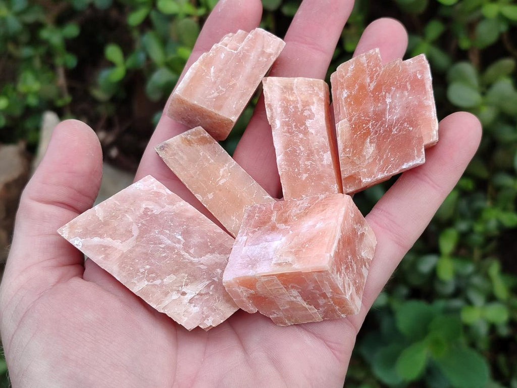 Natural Rhombohedral Sunset Orange Calcite Specimens x 35 From Spitzkop, Namibia - Toprock Gemstones and Minerals 