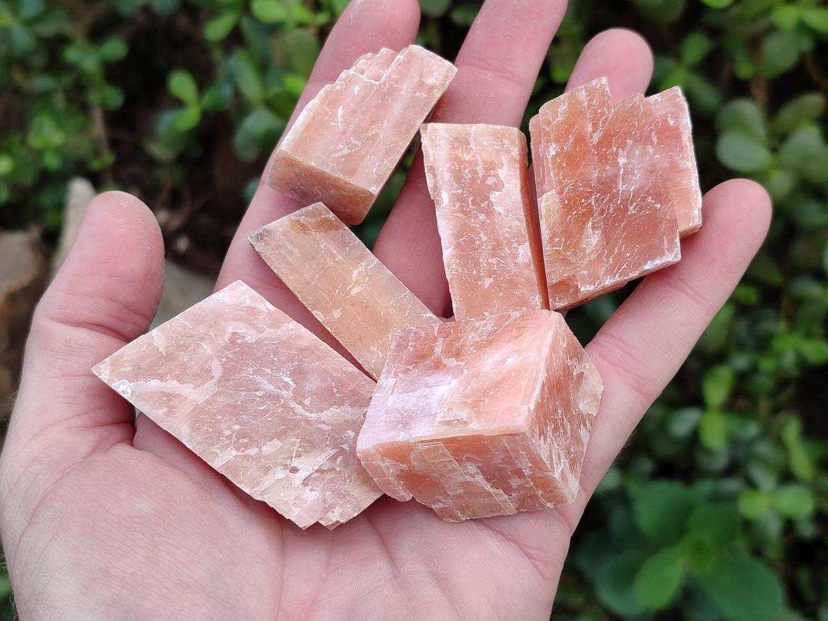 Natural Rhombohedral Sunset Orange Calcite Specimens x 35 From Spitzkop, Namibia - Toprock Gemstones and Minerals 