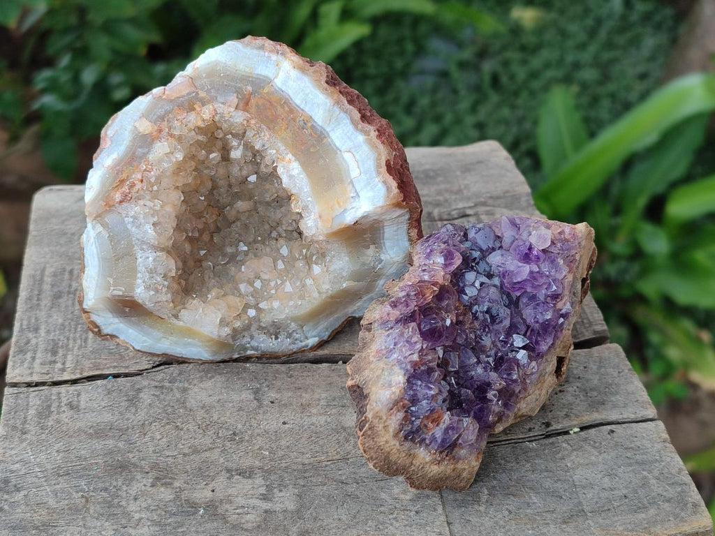 Natural Amethyst Agate Geodes x 6 From Zululand, South Africa - Toprock Gemstones and Minerals 