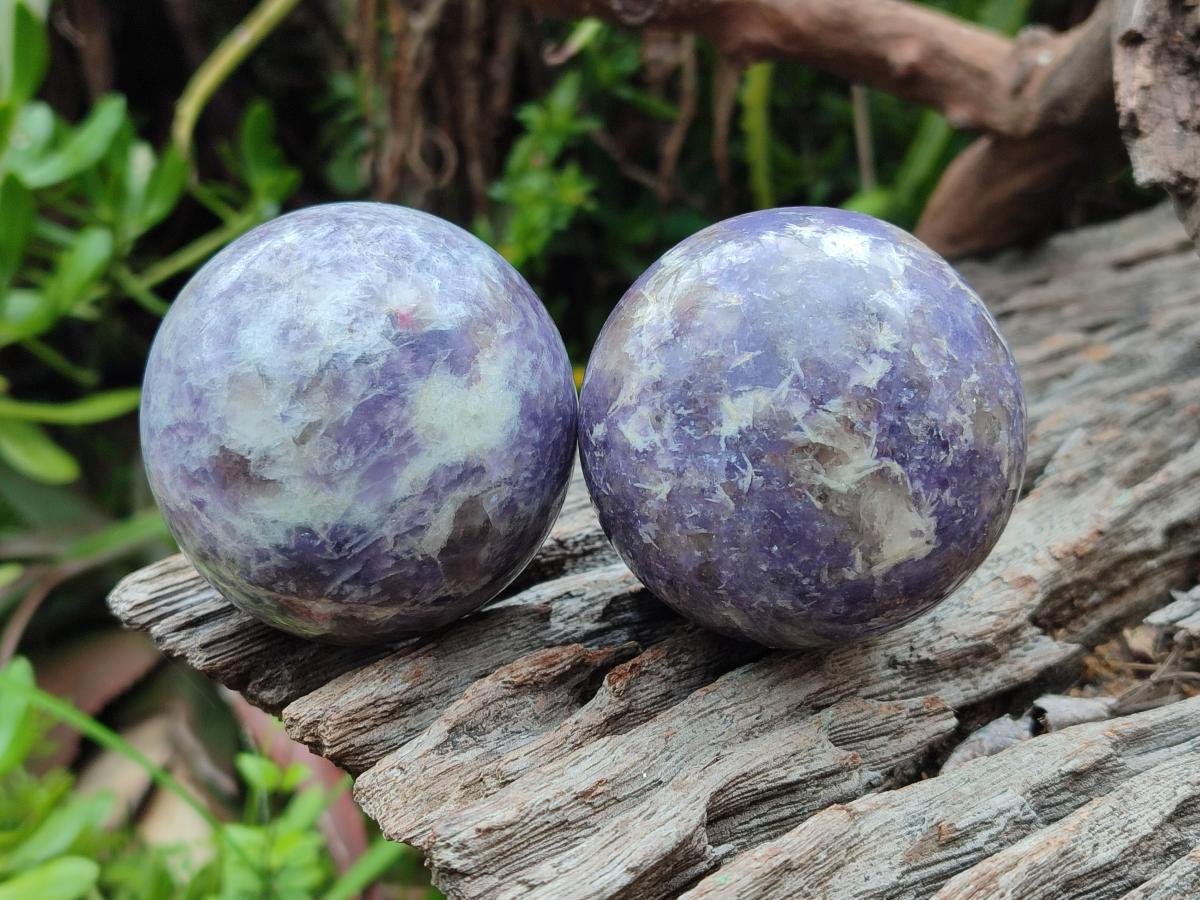 Polished Lepidolite Spheres x 6 From Ambatondrazaka, Madagascar - Toprock Gemstones and Minerals 