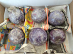 Polished Lepidolite Spheres x 6 From Ambatondrazaka, Madagascar - Toprock Gemstones and Minerals 
