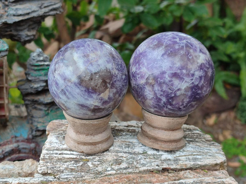 Polished Lepidolite Spheres x 6 From Ambatondrazaka, Madagascar - Toprock Gemstones and Minerals 