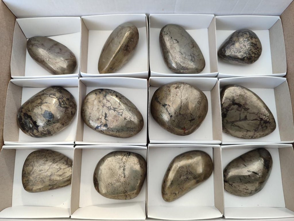 Polished Basalt Pharaoh Stone Free Forms x 12 From Iron Duke Mine, Zimbabwe - Toprock Gemstones and Minerals 