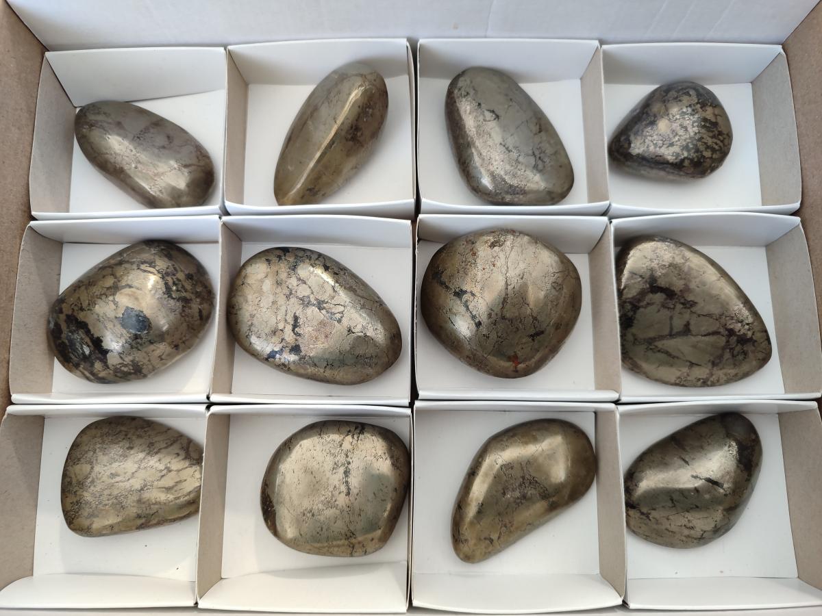 Polished Basalt Pharaoh Stone Free Forms x 12 From Iron Duke Mine, Zimbabwe - Toprock Gemstones and Minerals 
