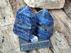 Polished Sodalite Crystal Points with Silver Hematite x 3 From Kunene River, Namibia - Toprock Gemstones and Minerals 