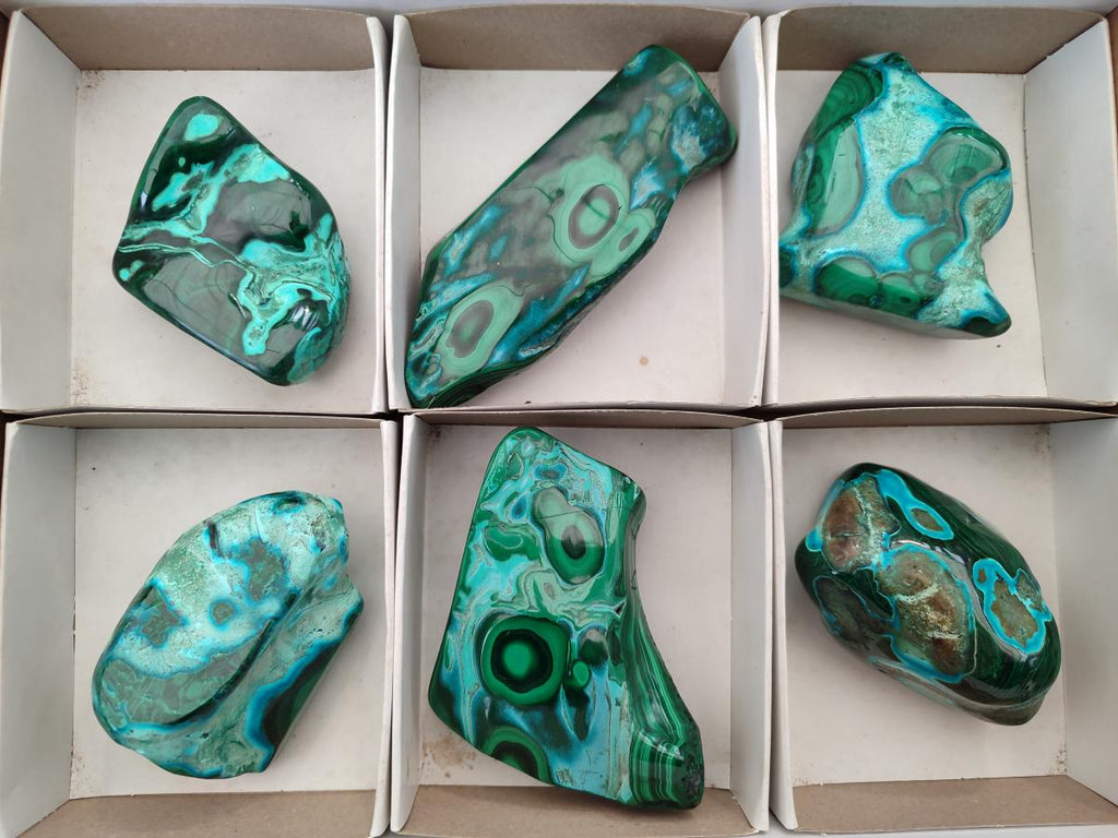 Polished Malacolla Free Forms x 6 From Kulukuluku, Congo - Toprock Gemstones and Minerals 