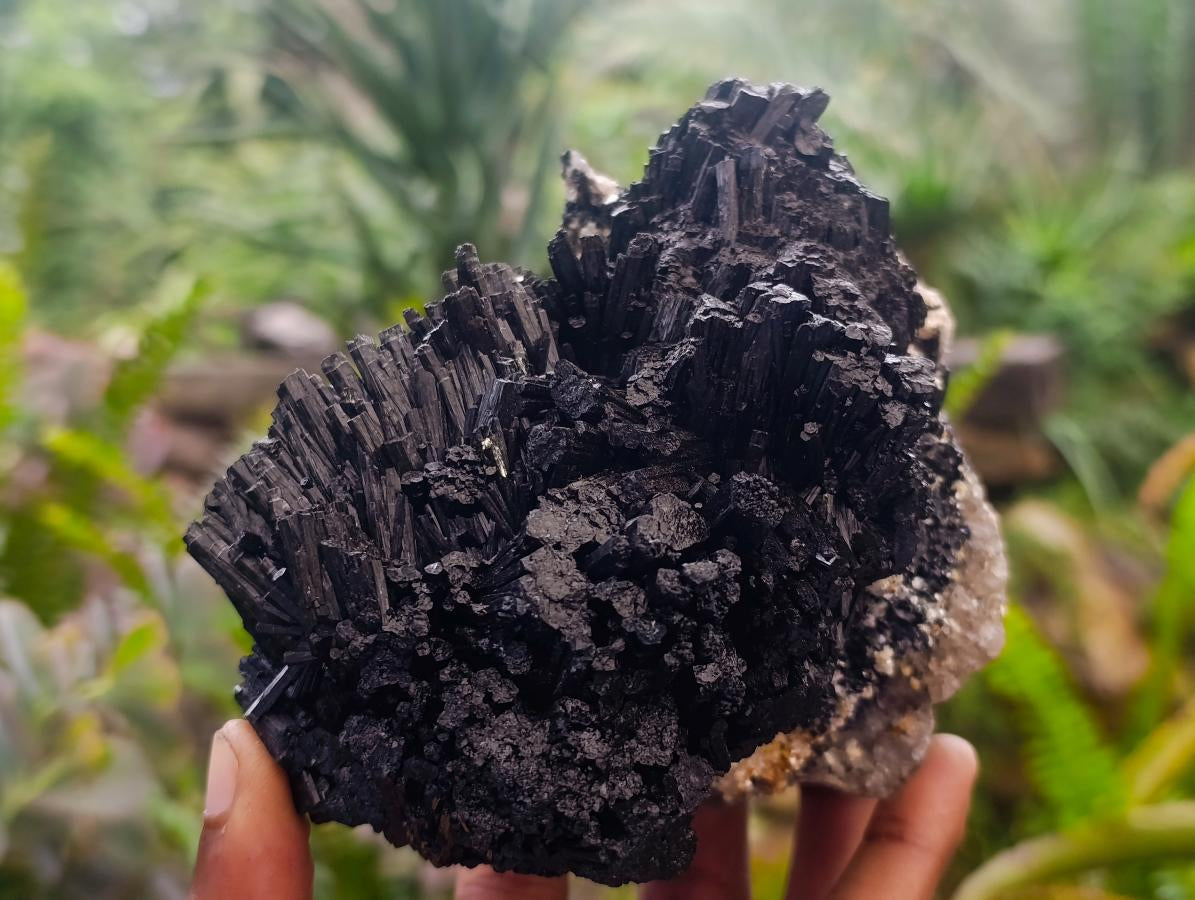 Natural Schorl Black Tourmaline with Silver Mica Specimens x 2 From Erongo, Namibia - Toprock Gemstones and Minerals 