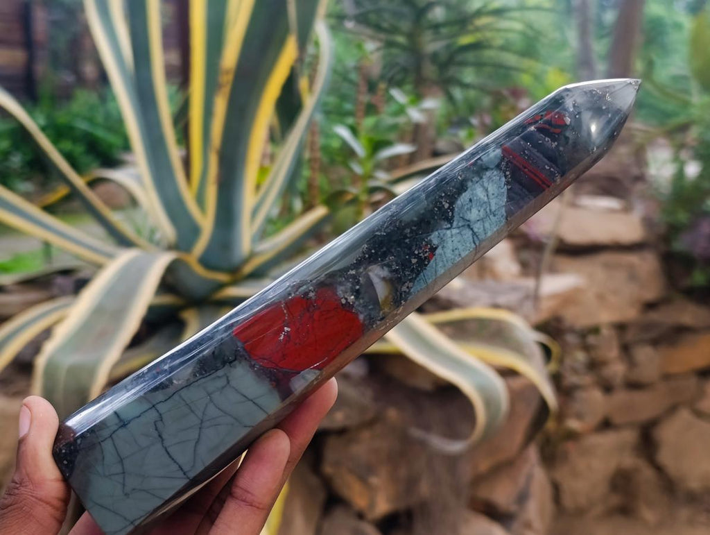 Polished Bloodstone Display Crystal Points x 3 From Swaziland - Toprock Gemstones and Minerals 