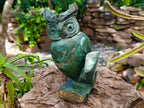 Hand Made Large Verdite Owl Carving x 1 From Zimbabwe - Toprock Gemstones and Minerals 