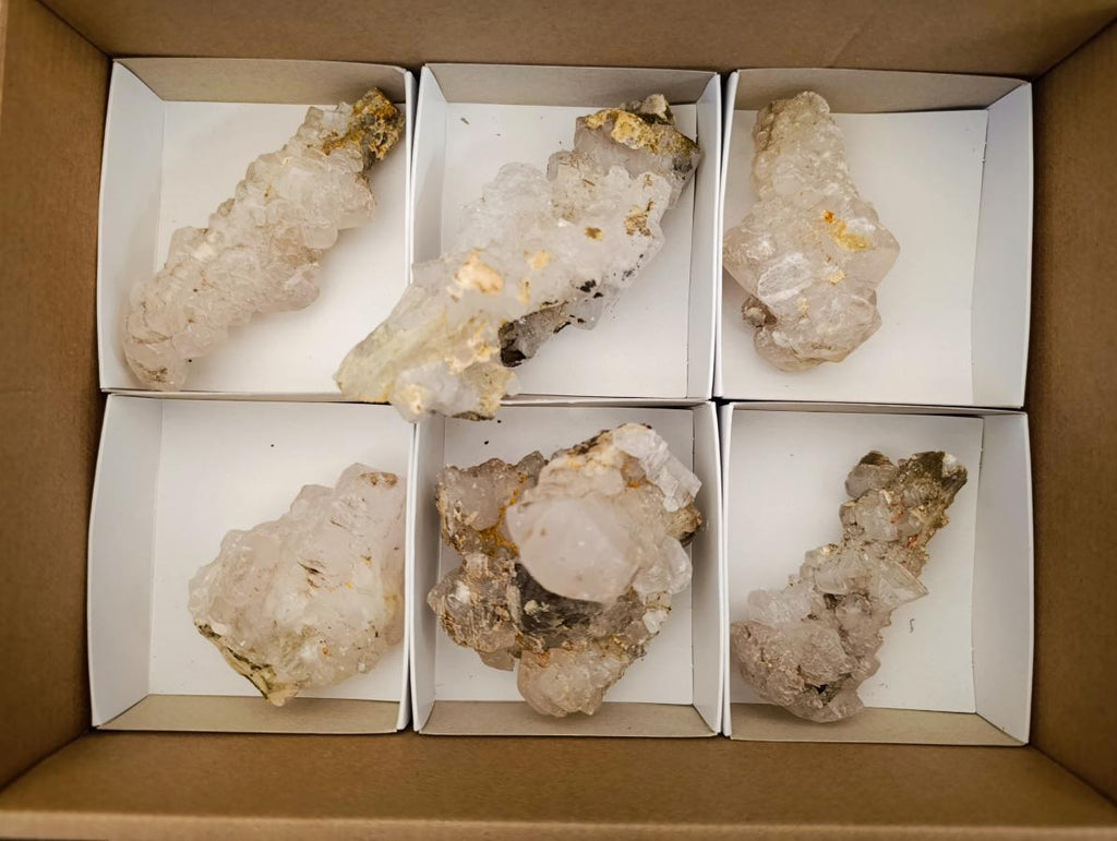 Natural Rhombohedral Calcite Crystals x 6 From Albert's Mountain, Lesotho - Toprock Gemstones and Minerals 