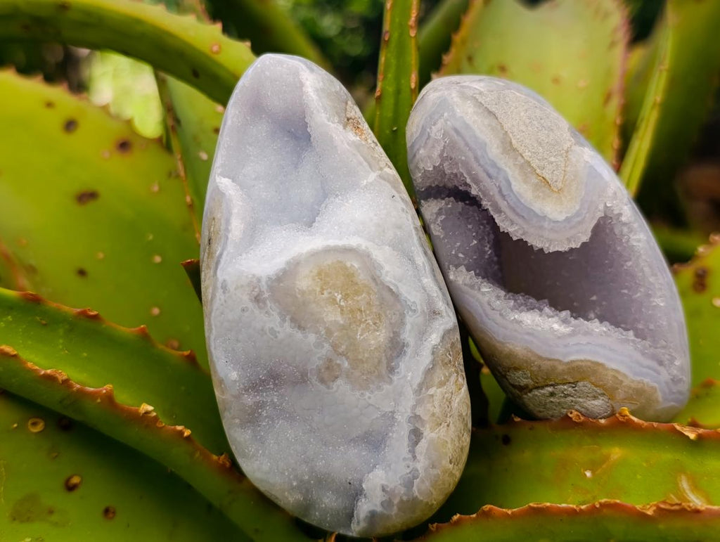 Polished Blue Lace Agate Free Forms x 6 From Nsanje, Malawi - Toprock Gemstones and Minerals 