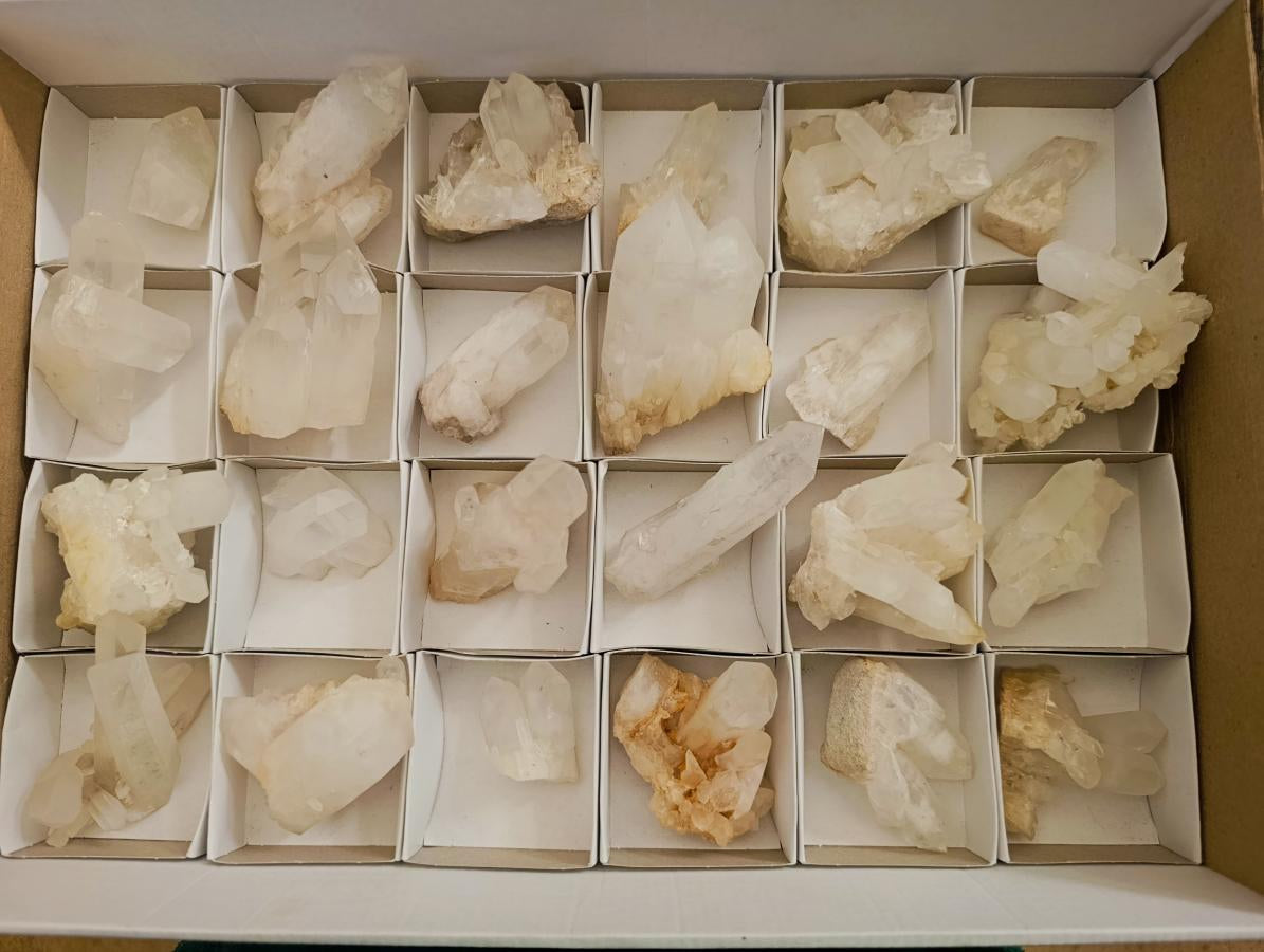 Natural Malagasy Quartz Clusters x 24 From Madagascar - Toprock Gemstones and Minerals 