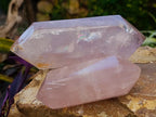 Polished Double Terminated Gemmy Rose Quartz Crystals x 6 From Madagascar - Toprock Gemstones and Minerals 