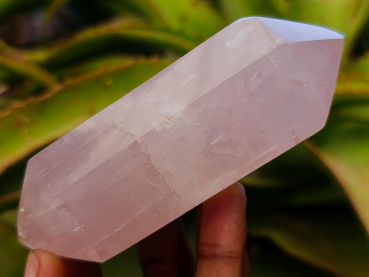 Polished Double Terminated Gemmy Rose Quartz Crystals x 6 From Madagascar - Toprock Gemstones and Minerals 