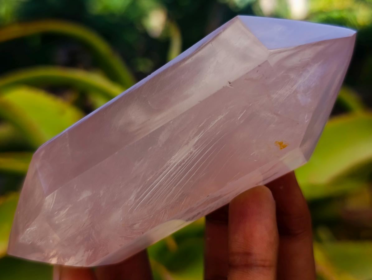 Polished Double Terminated Gemmy Rose Quartz Crystals x 6 From Madagascar - Toprock Gemstones and Minerals 