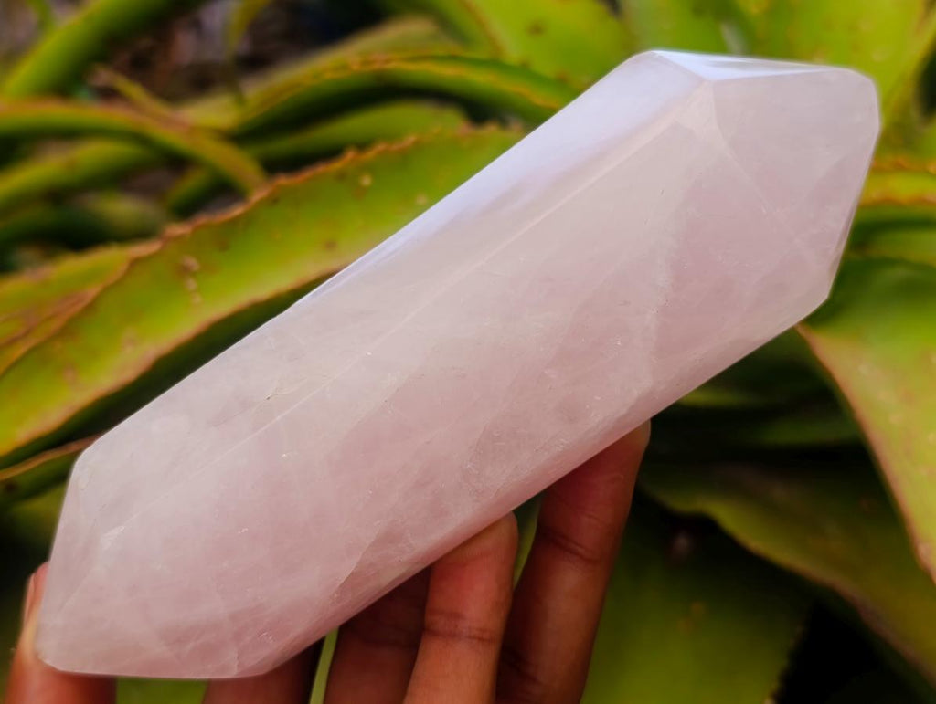 Polished Double Terminated Gemmy Rose Quartz Crystals x 6 From Madagascar - Toprock Gemstones and Minerals 