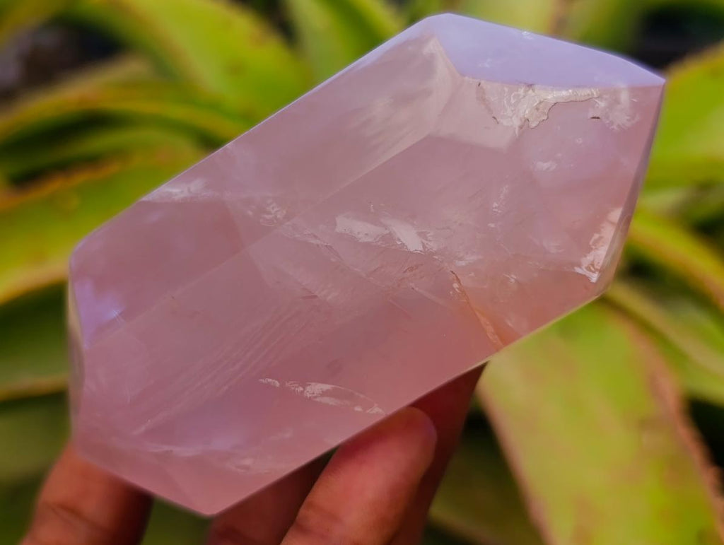 Polished Double Terminated Gemmy Rose Quartz Crystals x 6 From Madagascar - Toprock Gemstones and Minerals 