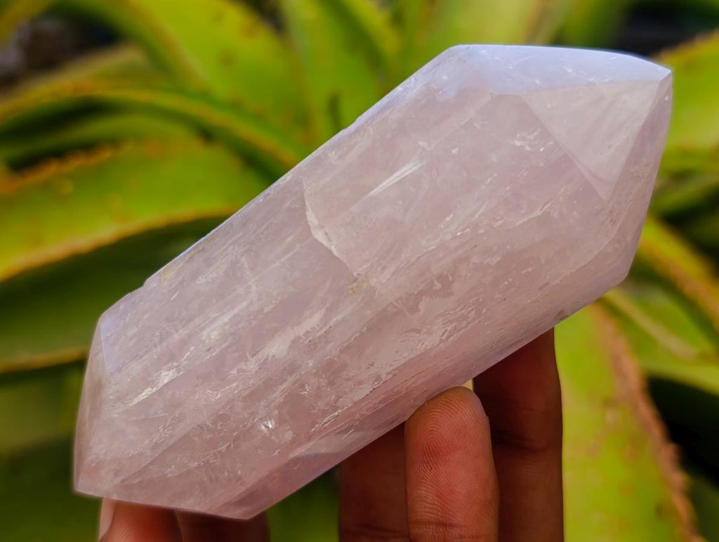 Polished Double Terminated Gemmy Rose Quartz Crystals x 6 From Madagascar - Toprock Gemstones and Minerals 