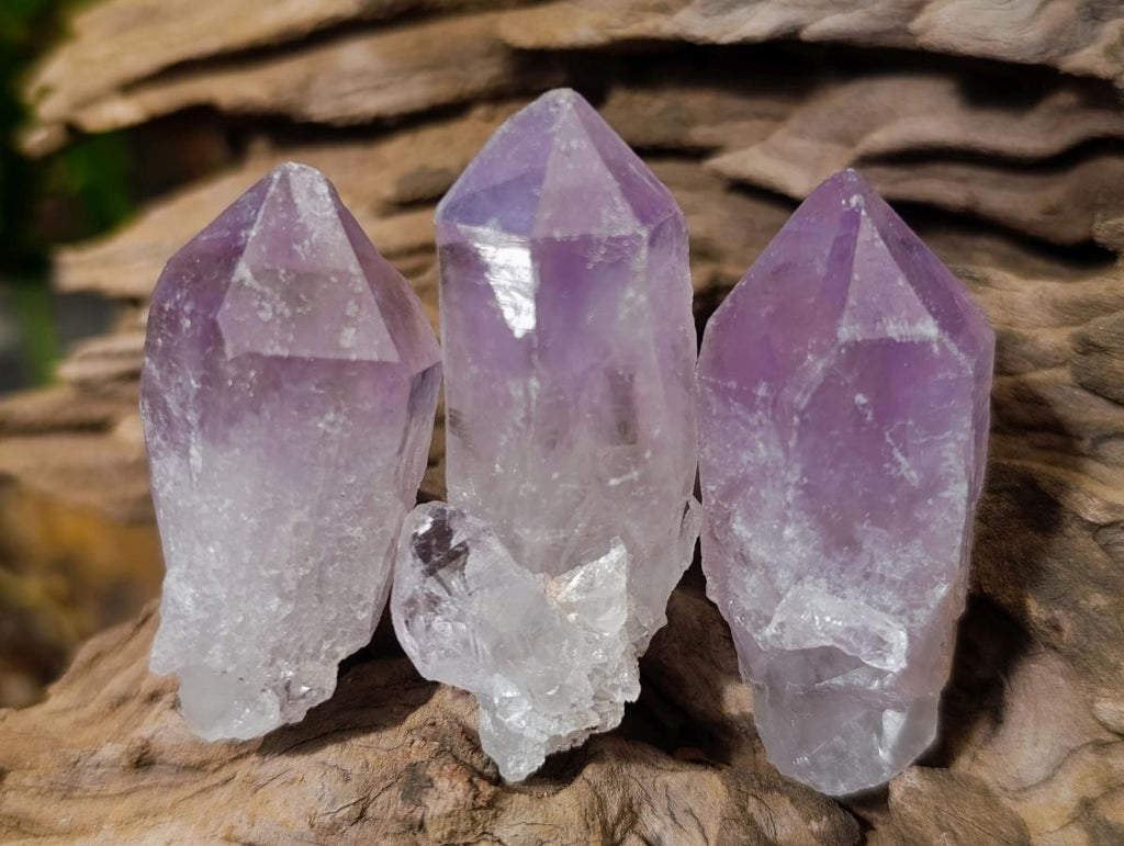 Natural Jacaranda Amethyst Single Crystals x 35 From Mumbwa, Zambia - Toprock Gemstones and Minerals 