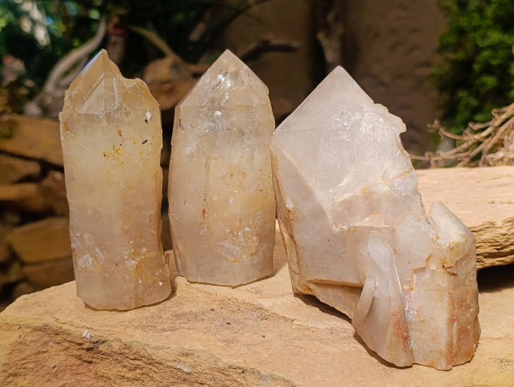 Polished On One Side Large Smokey Quartz Crystals x 3 From Angola - Toprock Gemstones and Minerals 