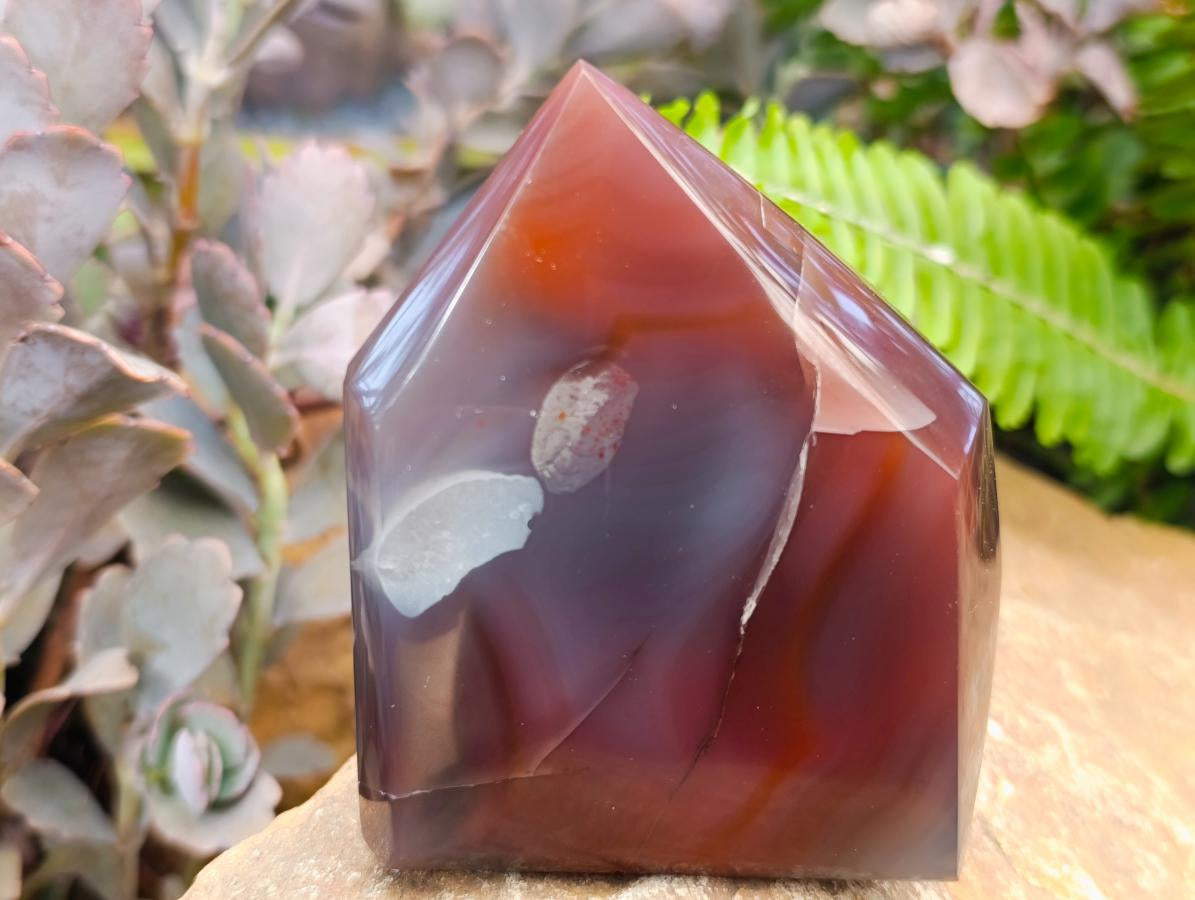 Polished Strawberry Agate Display Crystal Points x 3 From Mozambique - Toprock Gemstones and Minerals 