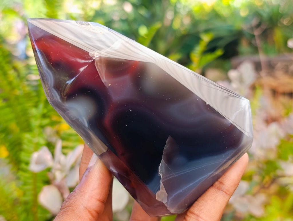 Polished Strawberry Agate Display Crystal Points x 3 From Mozambique - Toprock Gemstones and Minerals 