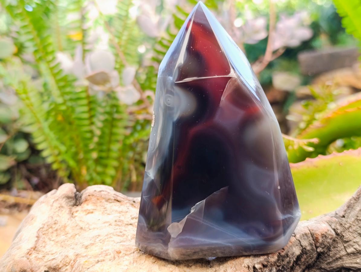 Polished Strawberry Agate Display Crystal Points x 3 From Mozambique - Toprock Gemstones and Minerals 