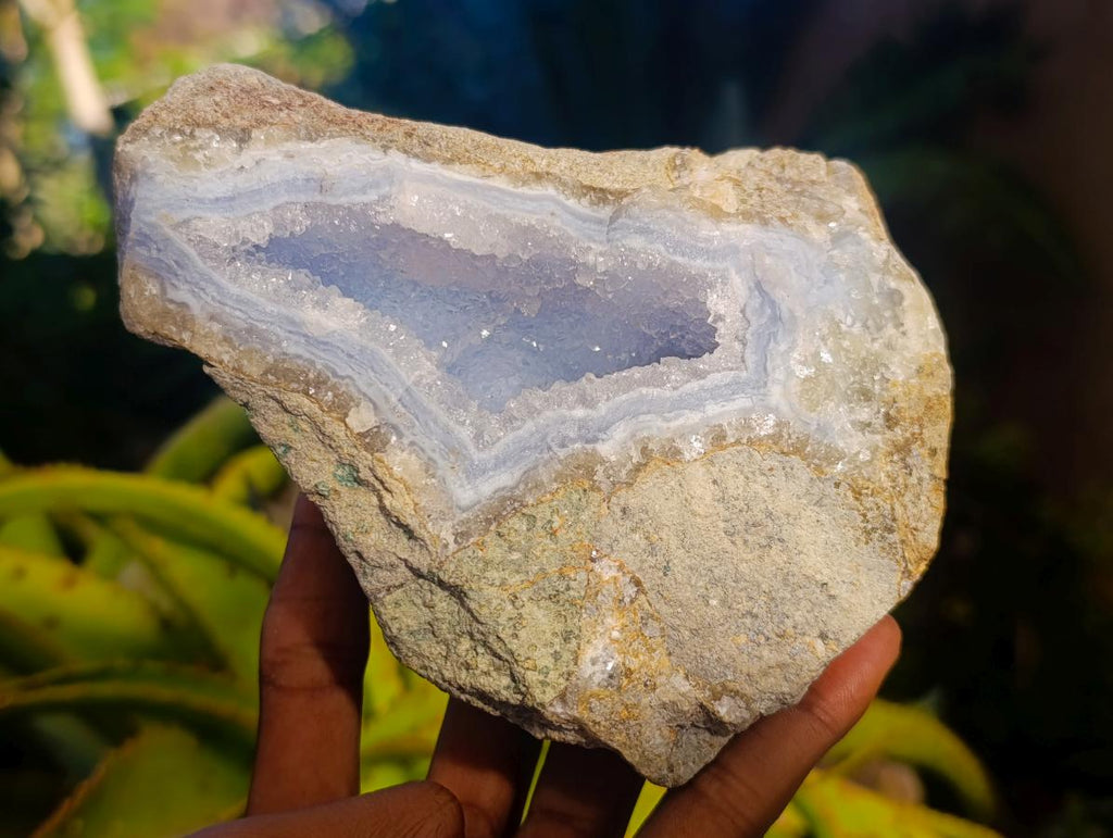 Natural Blue Lace Agate Geode Specimens x 3 From Nsanje, Malawi - Toprock Gemstones and Minerals 