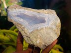 Natural Blue Lace Agate Geode Specimens x 3 From Nsanje, Malawi - Toprock Gemstones and Minerals 
