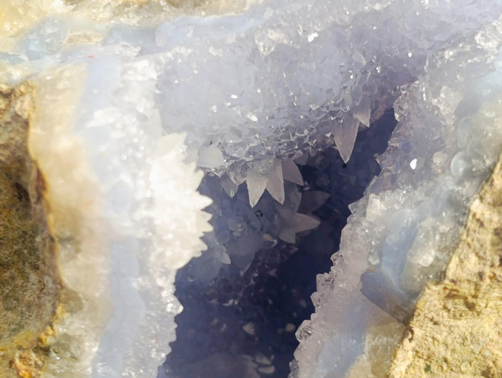 Natural Blue Lace Agate Geode Specimens x 3 From Nsanje, Malawi - Toprock Gemstones and Minerals 